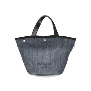 PRADA Tote Bag Navy Blue Denim